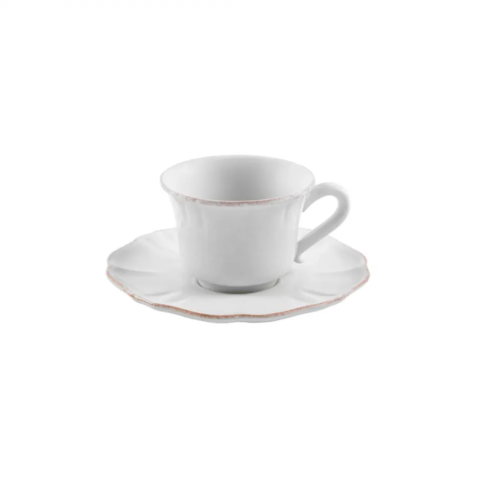 Impressions White Tea Cup And Saucer 4.75'' x 3.75'' H2.75'' | 8 Oz.