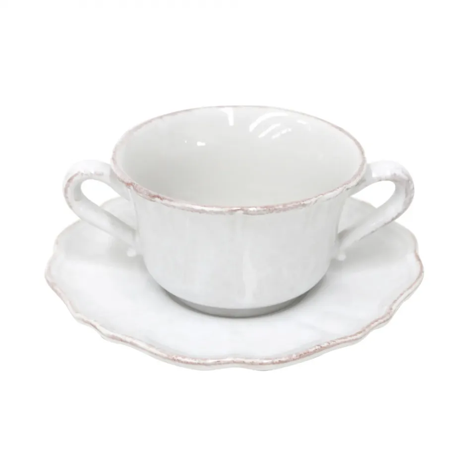 Impressions White Consomme Cup And Saucer 6.75'' x 4.75'' H2.75'' | 13 Oz.