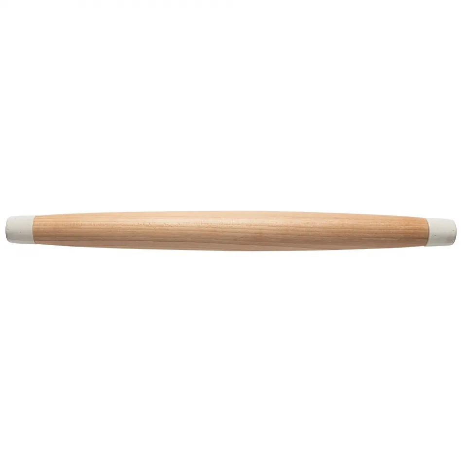 Beech Collection Beech Beechwood French Rolling Pin W/ Ceramic Edges D2'' L22''