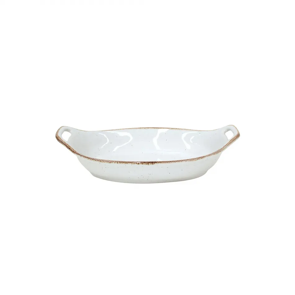 Sardegna White Oval Baker 12.75'' x 7.25'' H3''