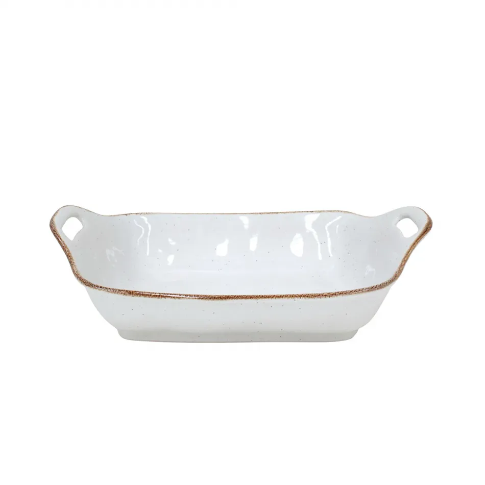 Sardegna White Rectangular Baker 15.75'' x 10.75'' H4.25''