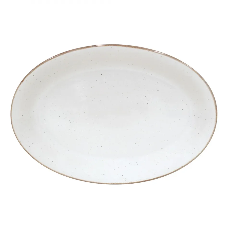 Sardegna White Oval Platter 18'' x 12.25'' H1.75''