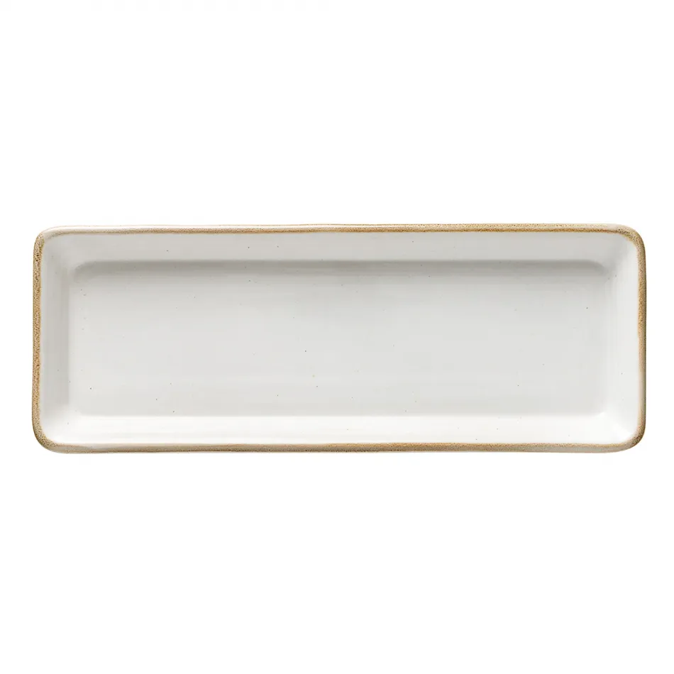 Sardegna White Rectangular Tray 14.5'' x 5.5'' H1.25''