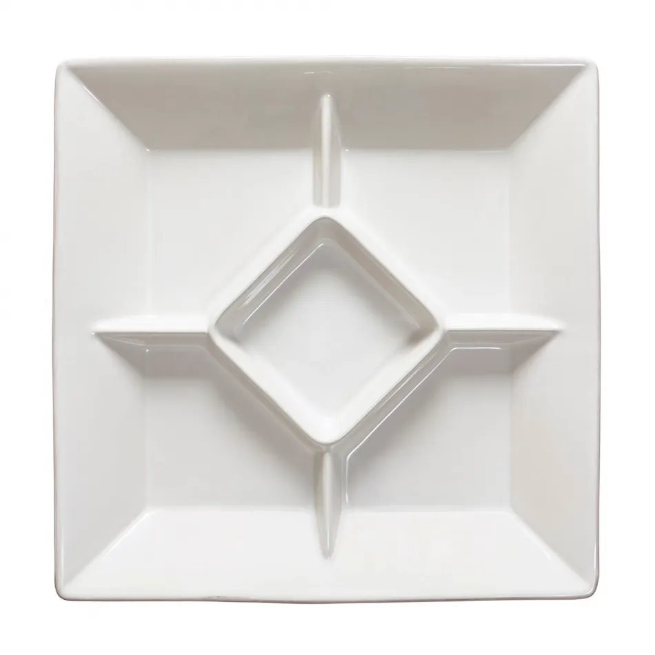 Cook & Host White Square Appetizer Tray 13.25'' x 13.25'' H1.75''