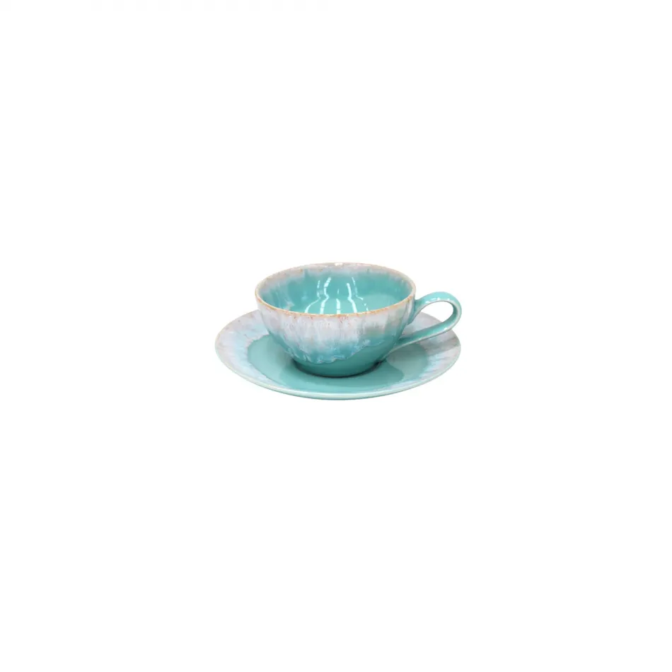 Taormina Aqua Tea Cup And Saucer 5.5'' x 4.25'' H2.25'' | 7 Oz.