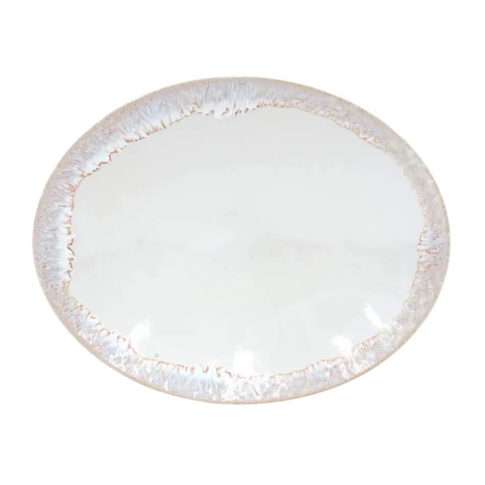 Taormina White Oval Platter 16.25'' x 13'' H2.25''