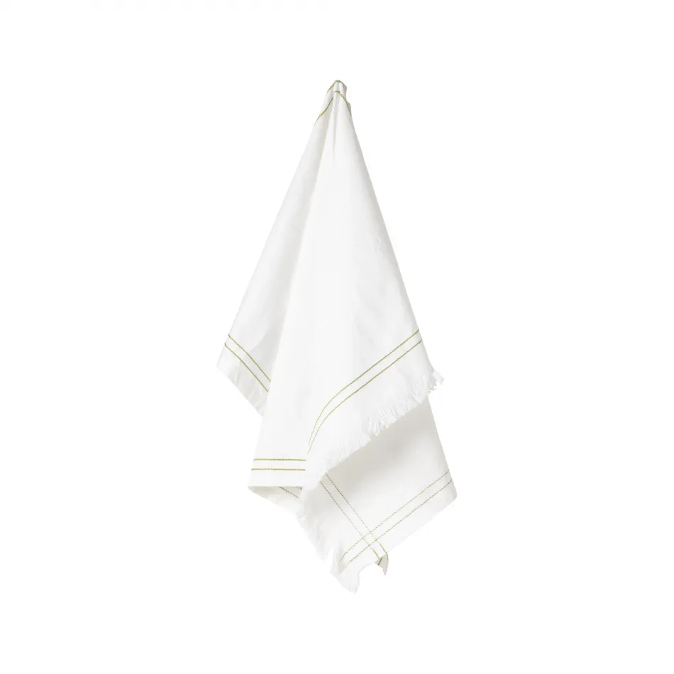 Alessa Chive Kitchen Towel Embroidered 27.5'' x 19.75''