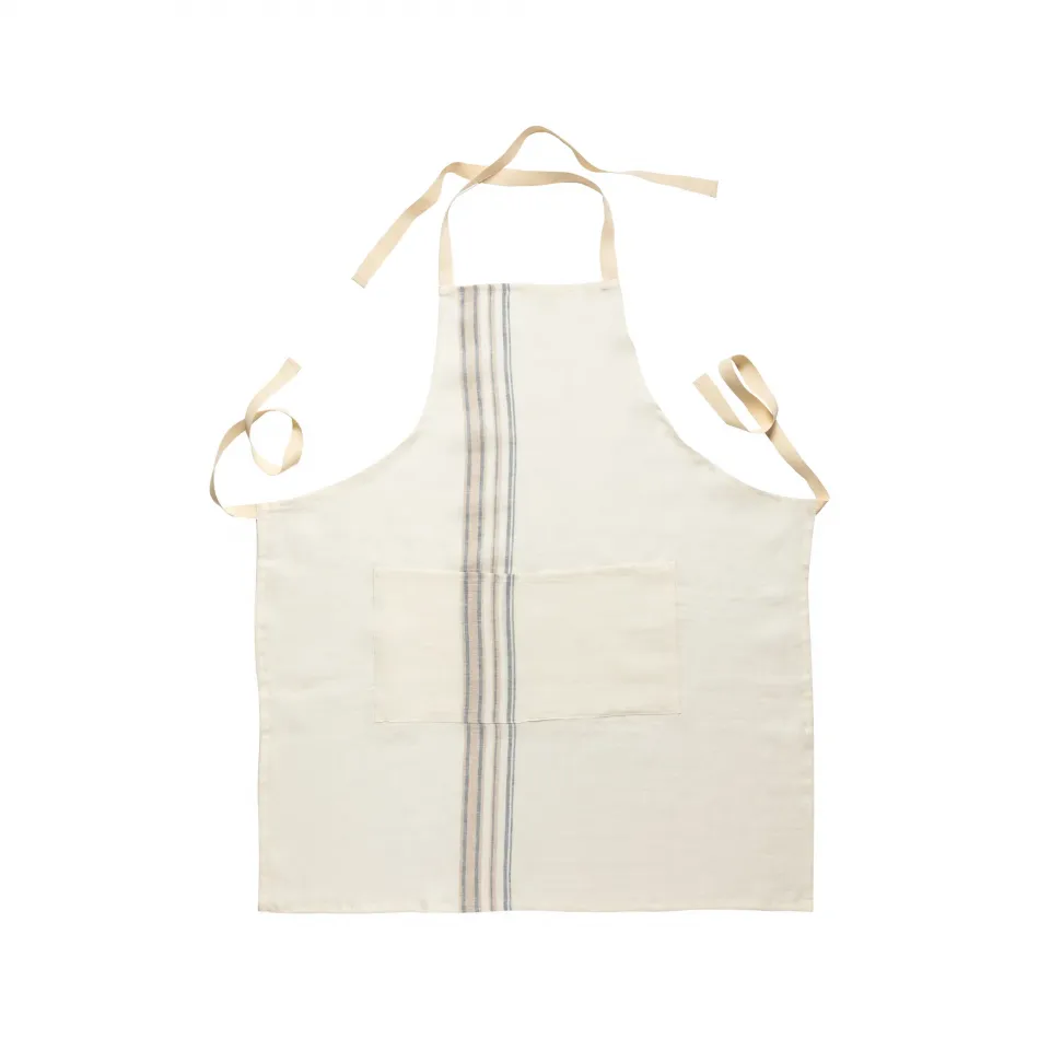 Carmela Blue-Cream Kitchen Apron 30.75'' x 28''