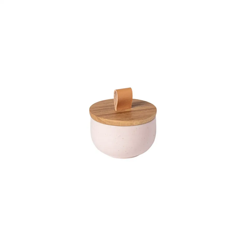 Pacifica Marshmallow Salt Cellar W/ Wood Lid D3.75'' H2.25'' | 7 Oz.