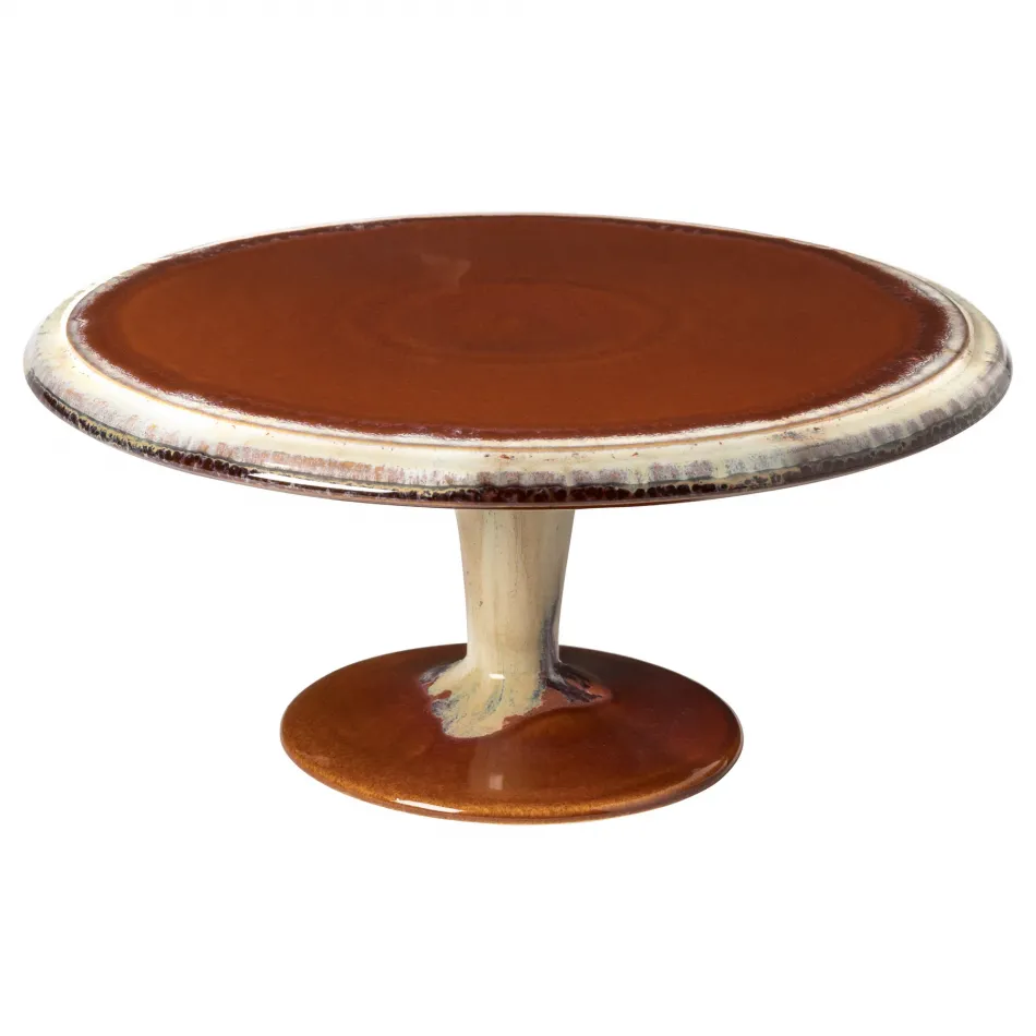 Poterie Caramel Footed Plate D13'' H5.5''