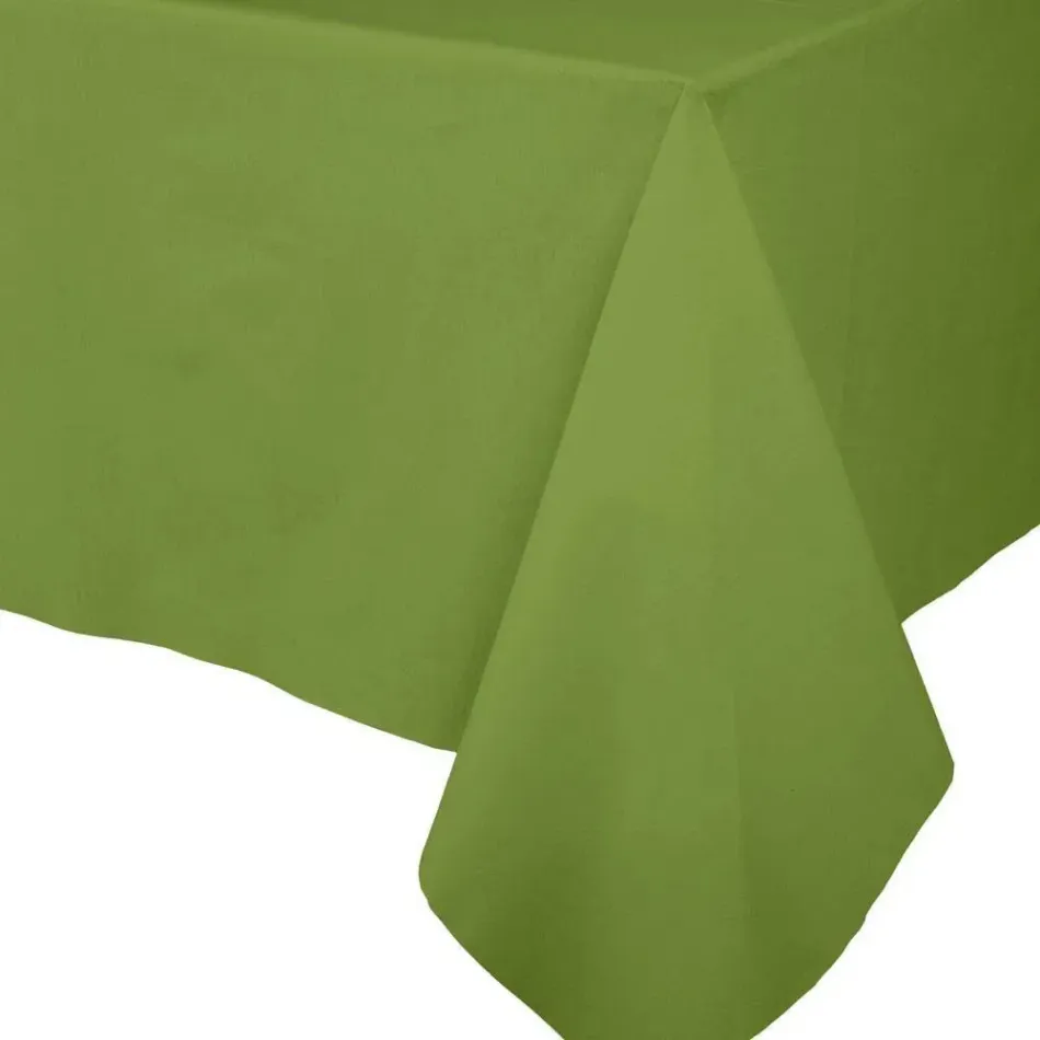 Leaf Green Paper Linen Solid Tablecover 5.2'X8.2'