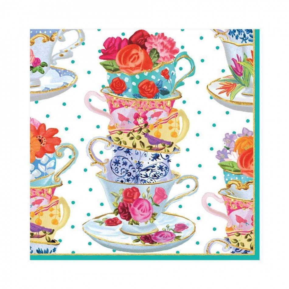 Tea Cups Paper Luncheon Napkins, 20 Per Pack