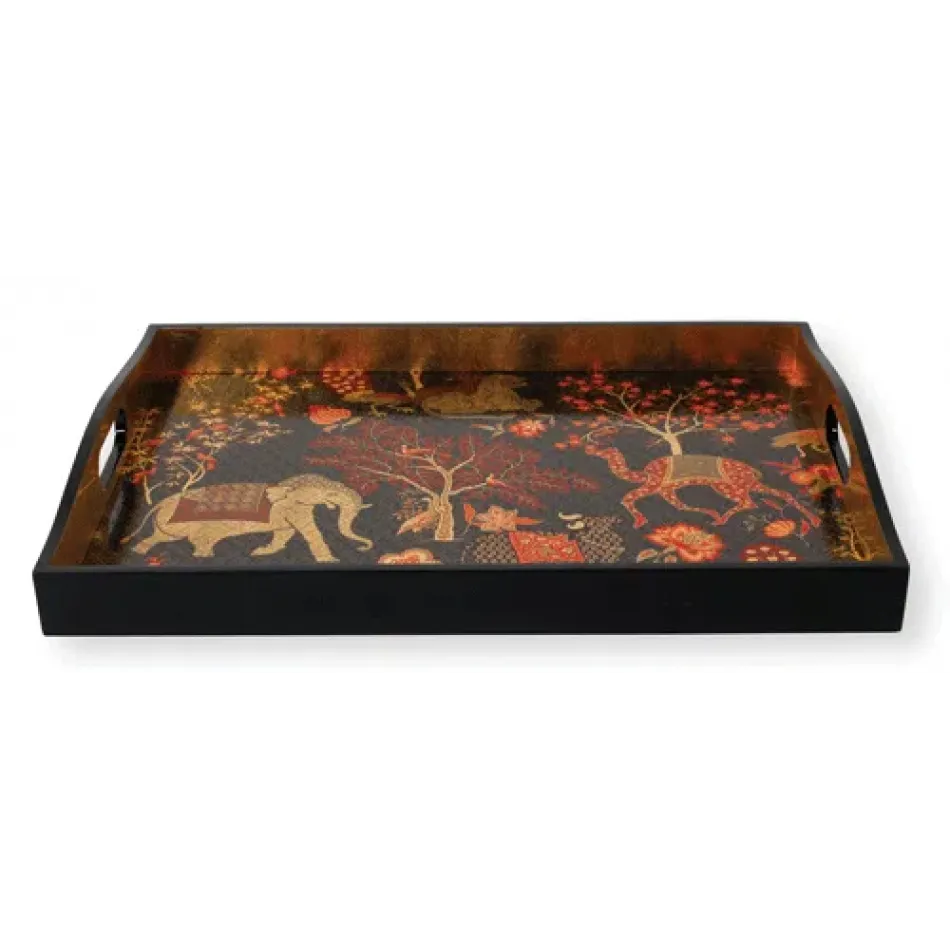 Le Jardin De Mysore by Pierre Frey Lacquer Large Rectangular Tray 15" x 21"