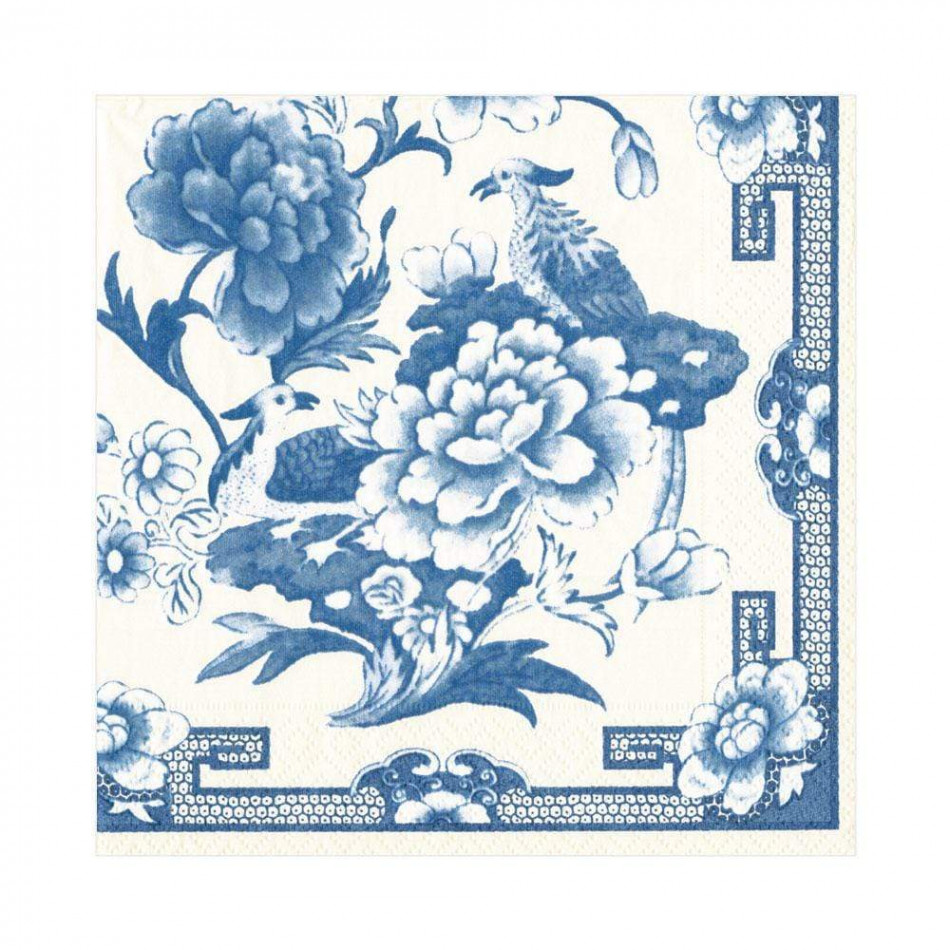 Blue & White Paper Luncheon Napkins, 20 Per Pack