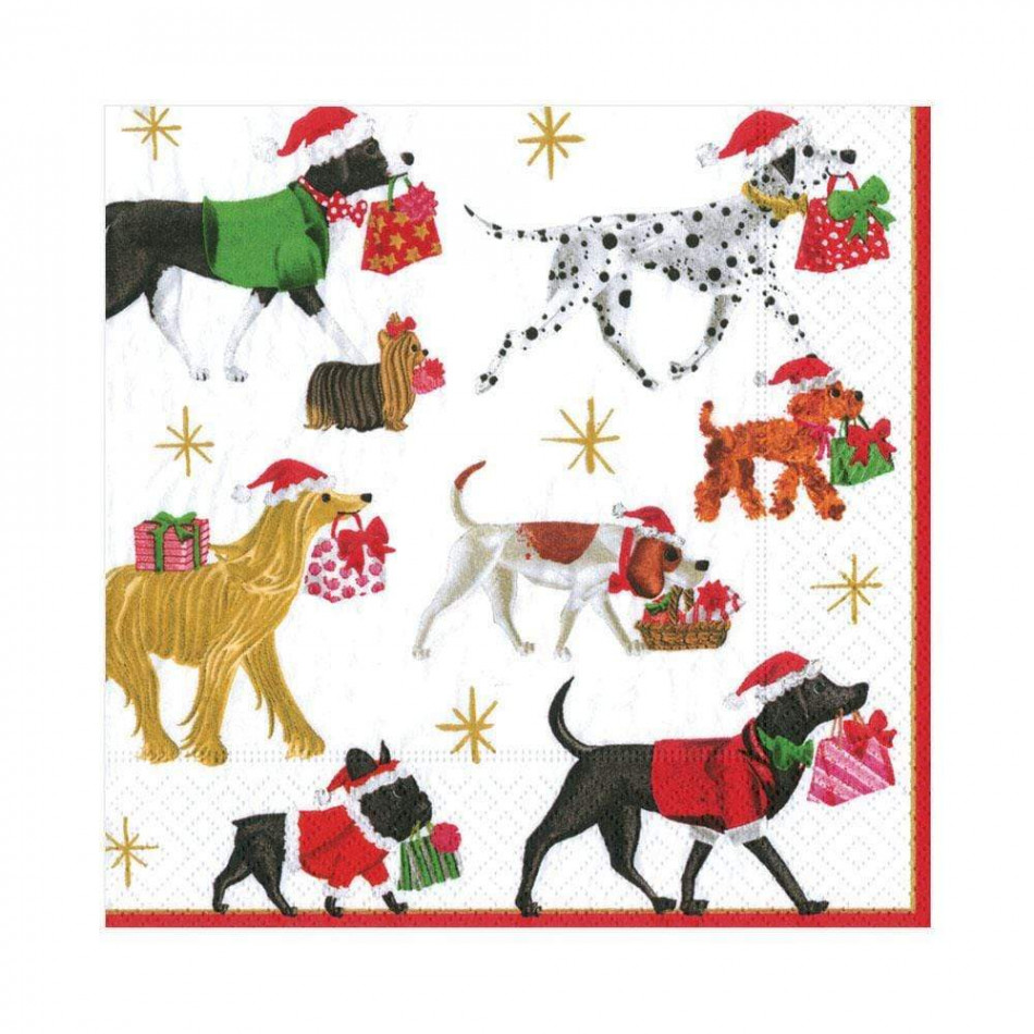 Christmas Delivery Paper Luncheon Napkins White, 20 Per Pack