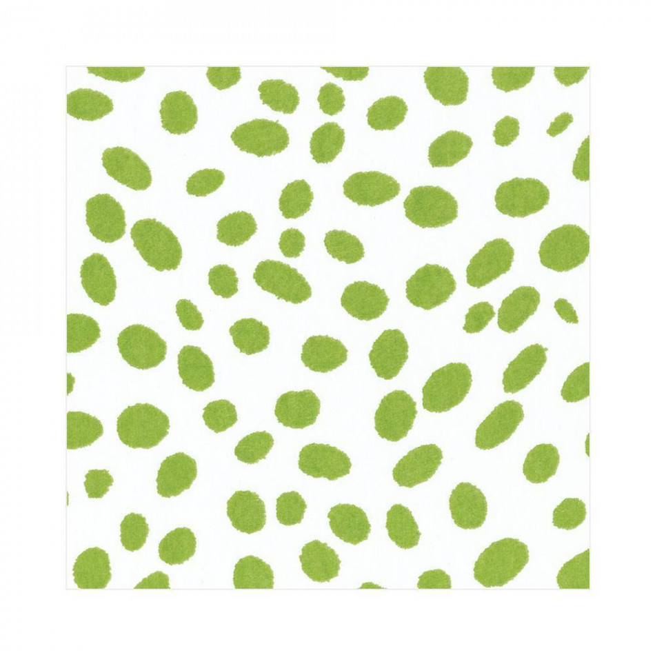 Spots Paper Linen Luncheon Napkins Green, 15 Per Pack