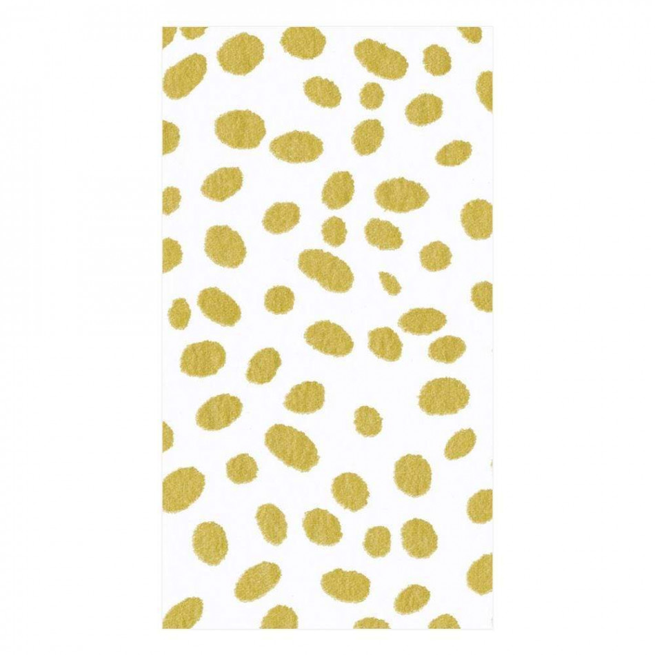 Spots Paper Linen Guest Towel/Buffet Napkins Gold, 12 Per Pack