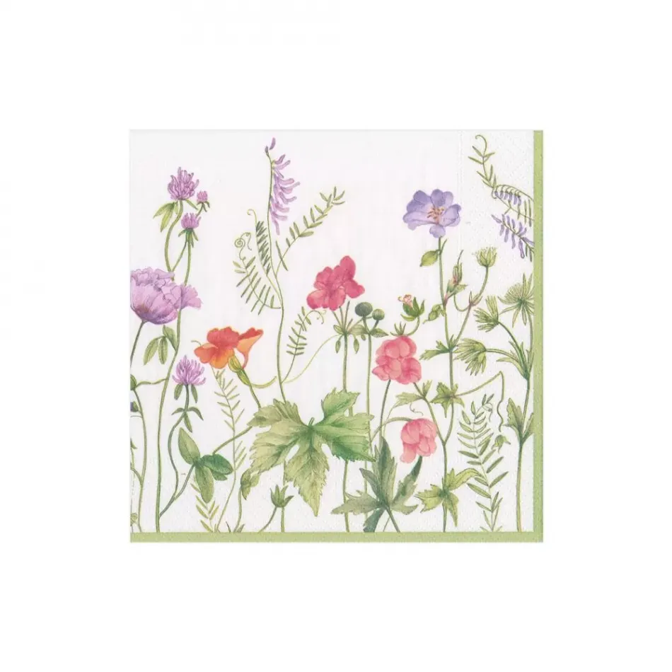 French Floral Boxed Paper Cocktail Napkins, 40 Per Box