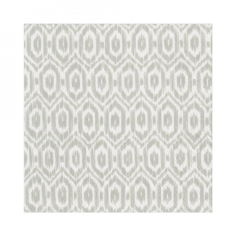 Amala Ikat Paper Luncheon Napkins Grey, 20 Per Pack