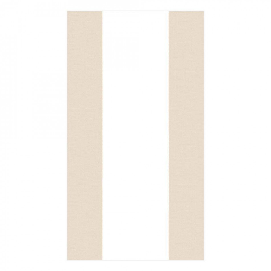 Bandol Stripe Paper Guest Towel/Buffet Napkins Natural, 15 Per Pack