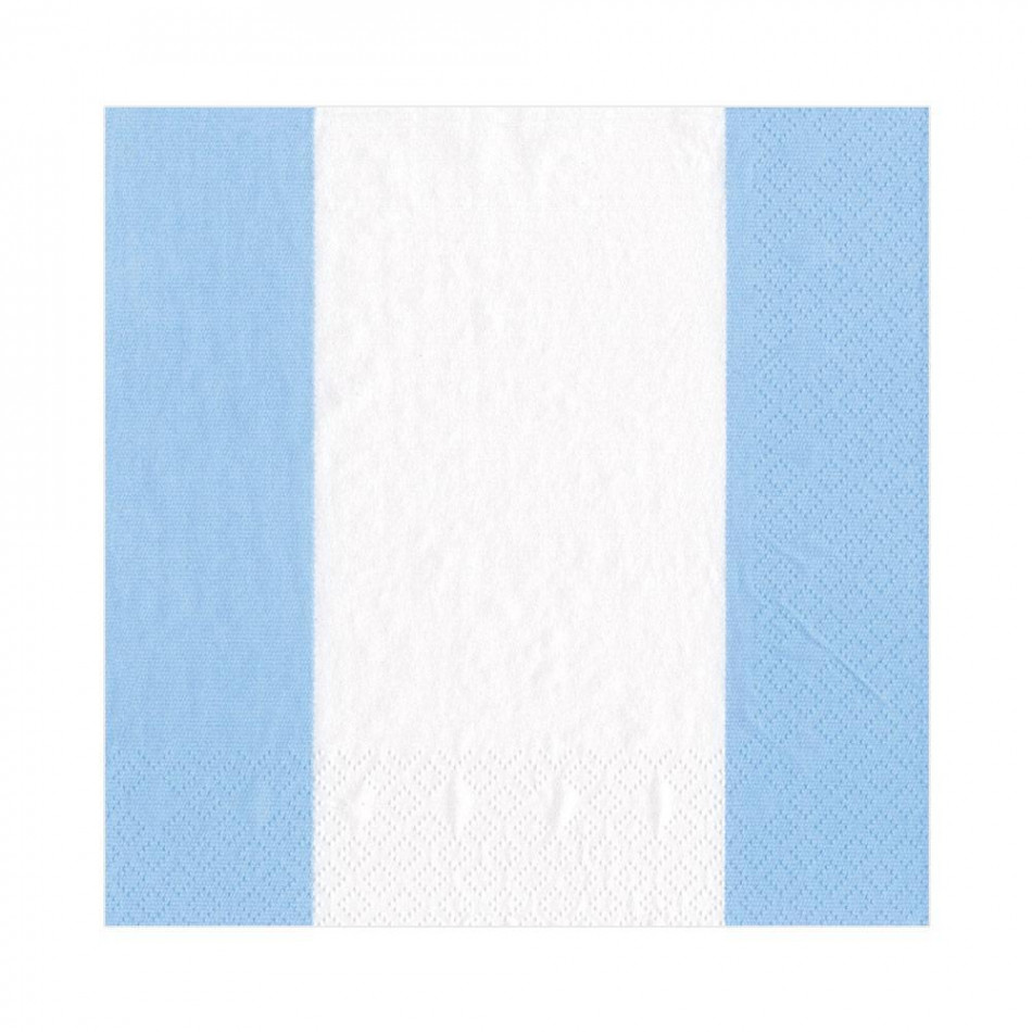 Bandol Stripe Paper Luncheon Napkins Light Blue, 20 Per Pack