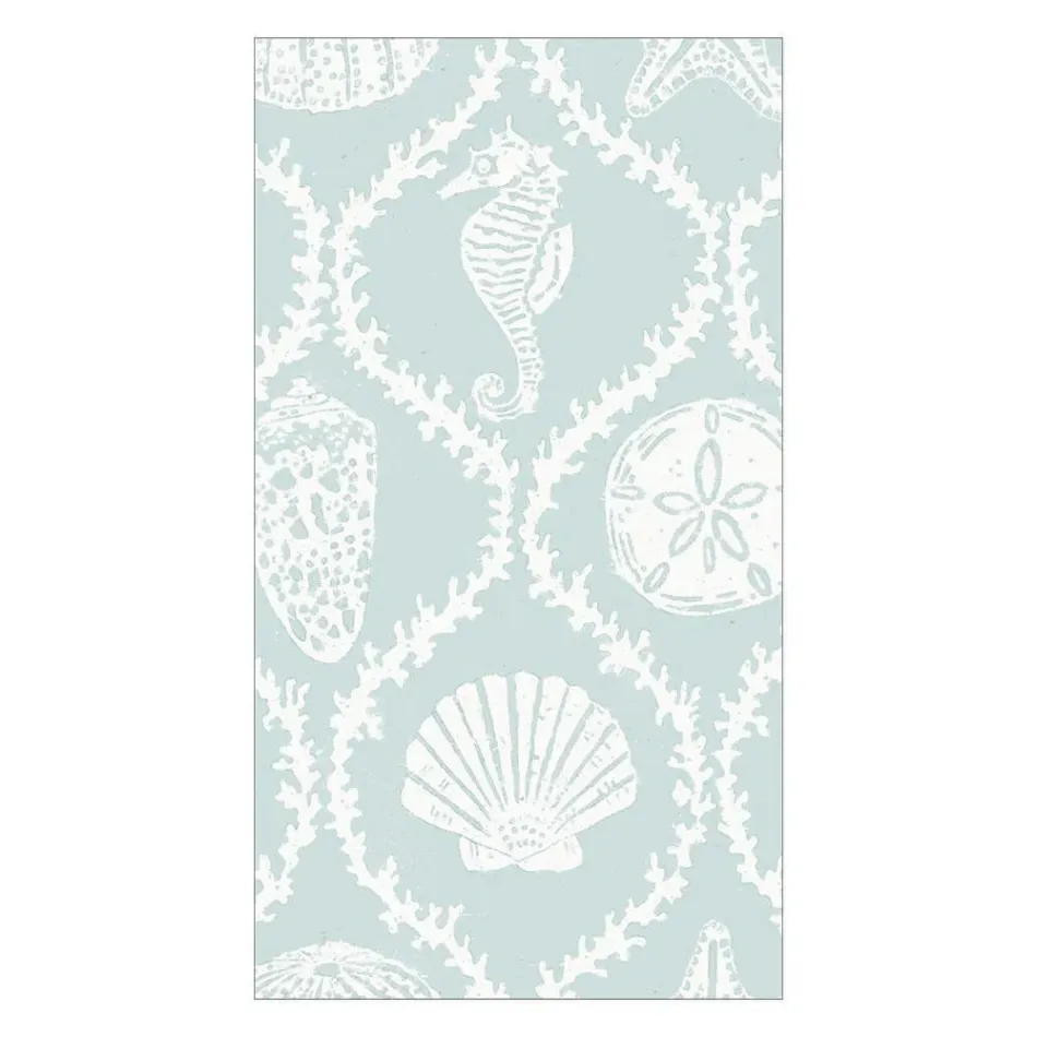 Seychelles Paper Guest Towel Napkins in Aqua, 15 Per Package