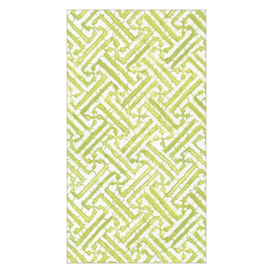 Fretwork Paper Guest Towel Napkins in Moss Green, 15 Per Package