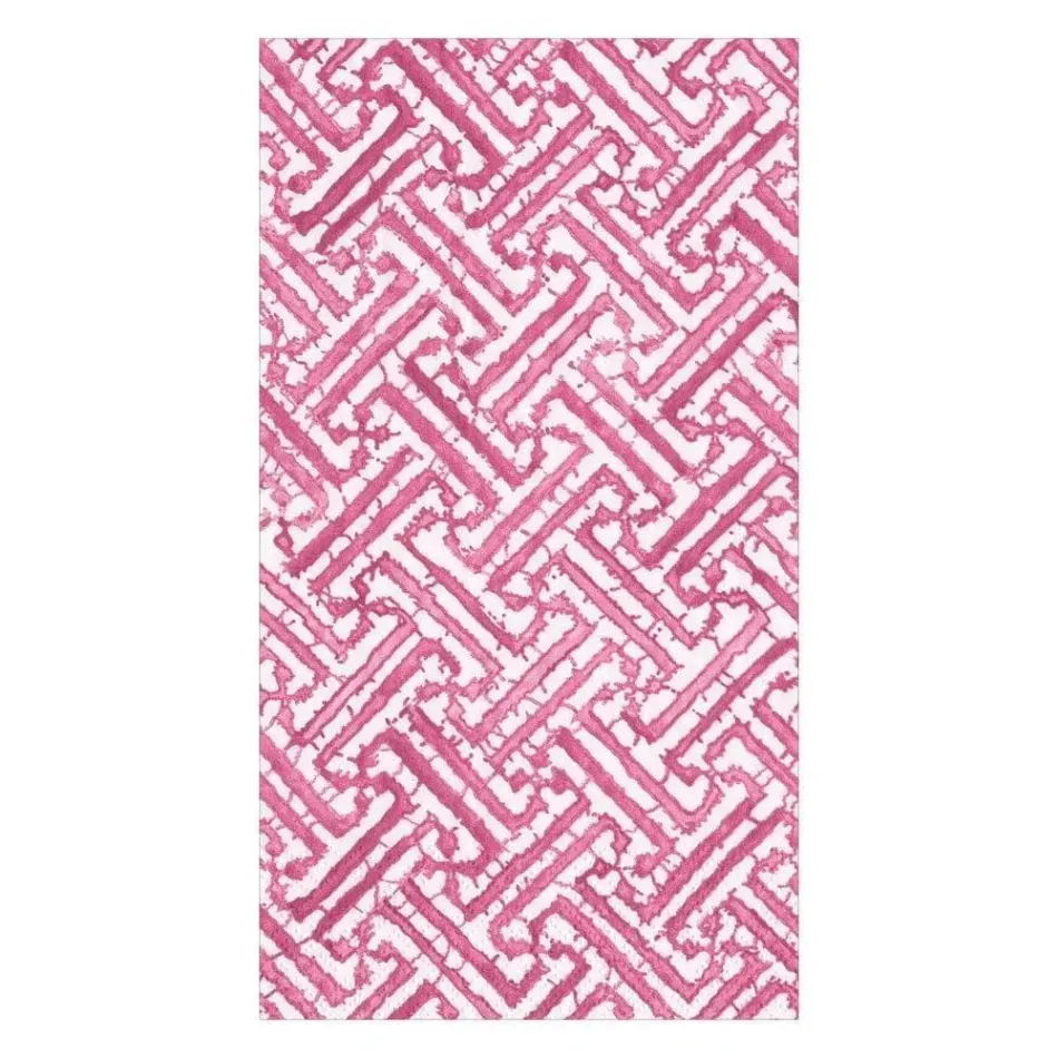 Fretwork Paper Guest Towel Napkins in Fuchsia, 15 per Package