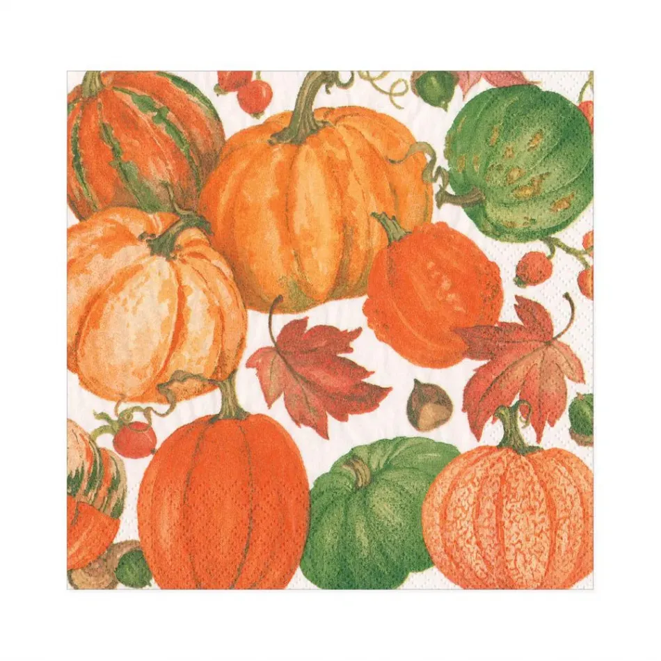 Pumpkin Field Paper Luncheon Napkins in White, 20 Per Pack