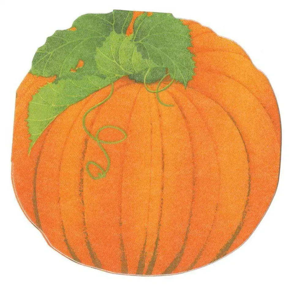 Pumpkin Die-Cut Paper Linen Party Napkins, 15 Per Pack