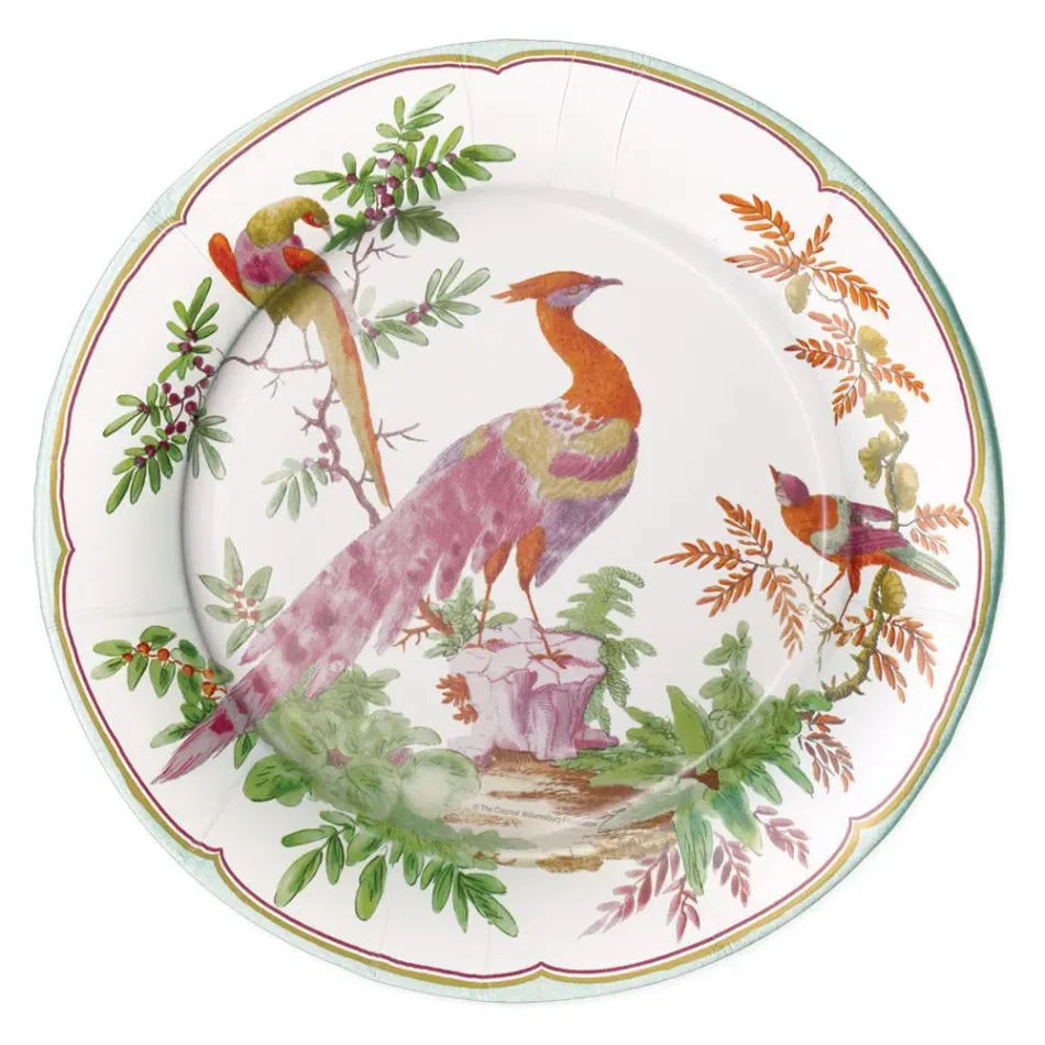 Chelsea Birds Paper Dinner Plates in Celadon, 8 Per Pack