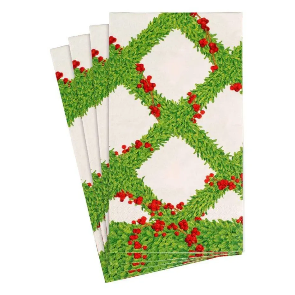 Boxwood Trellis Paper Guest Towel/Buffet Napkins, 15 Per Pack