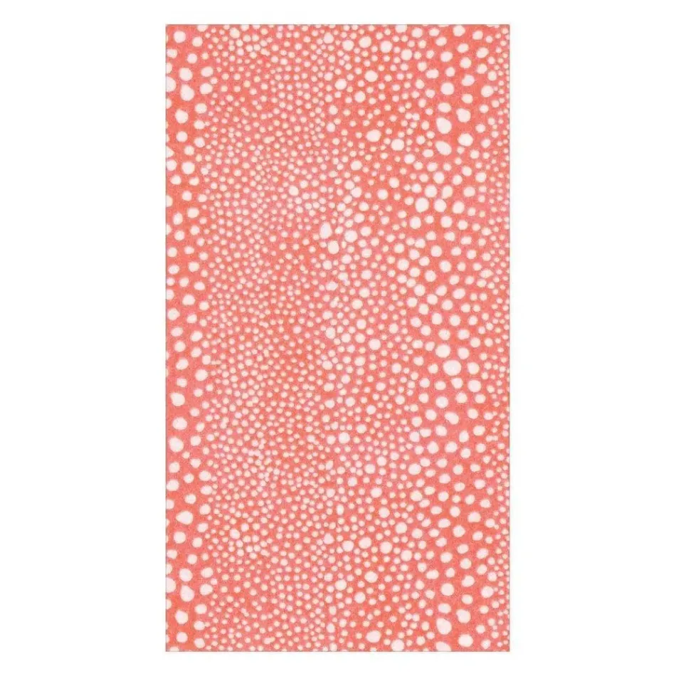 Pebble Paper Linen Guest Towels Napkins in Coral, 12 per Package