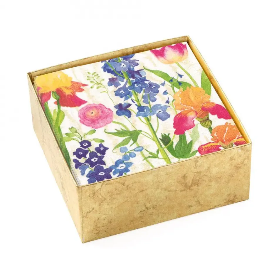 Summer Garden White Cocktail Napkin Box