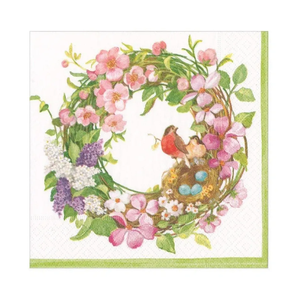 Spring Wreath Paper Luncheon Napkins, 20 per Package