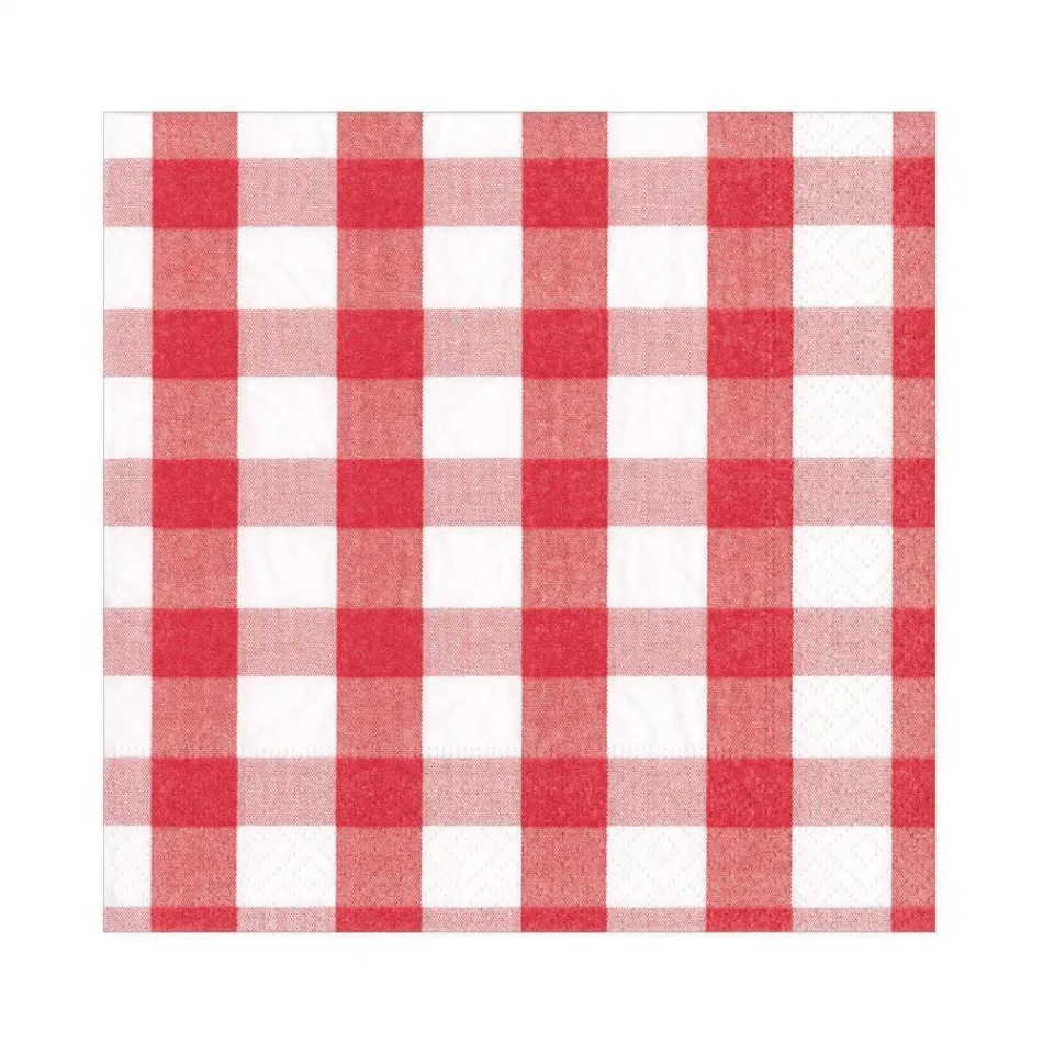 Gingham Paper Luncheon Napkins in Red, 20 Per Pack