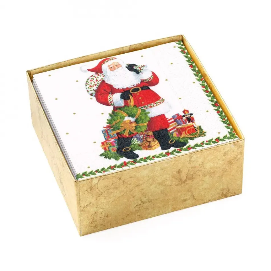 Jolly St. Nick Cocktail Napkin Box