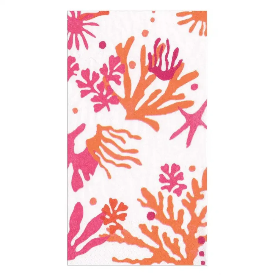 Matisse Coral Orange Paper Guest Towel/Buffet Napkins, 15 per Pack