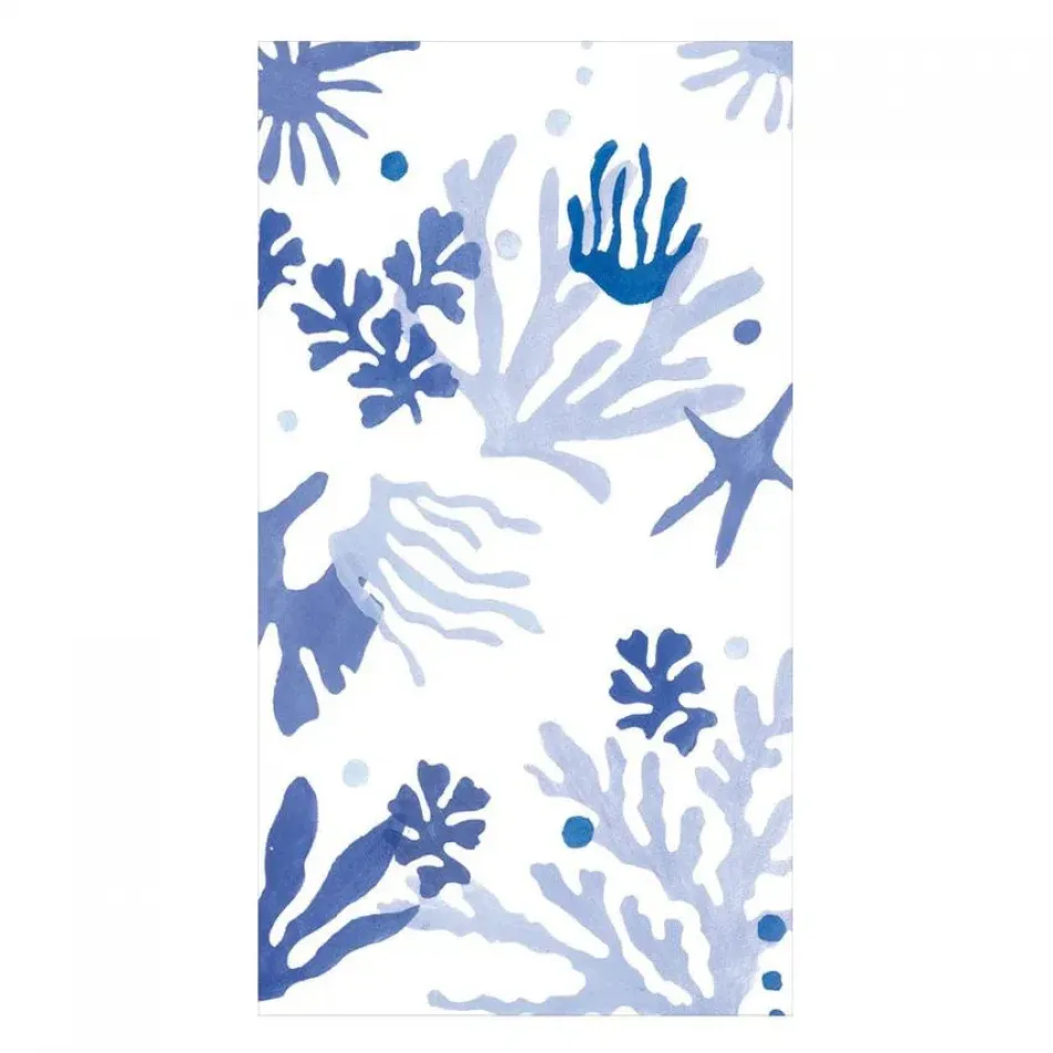 Matisse Coral Blue Paper Guest Towel/Buffet Napkins, 15 per Pack
