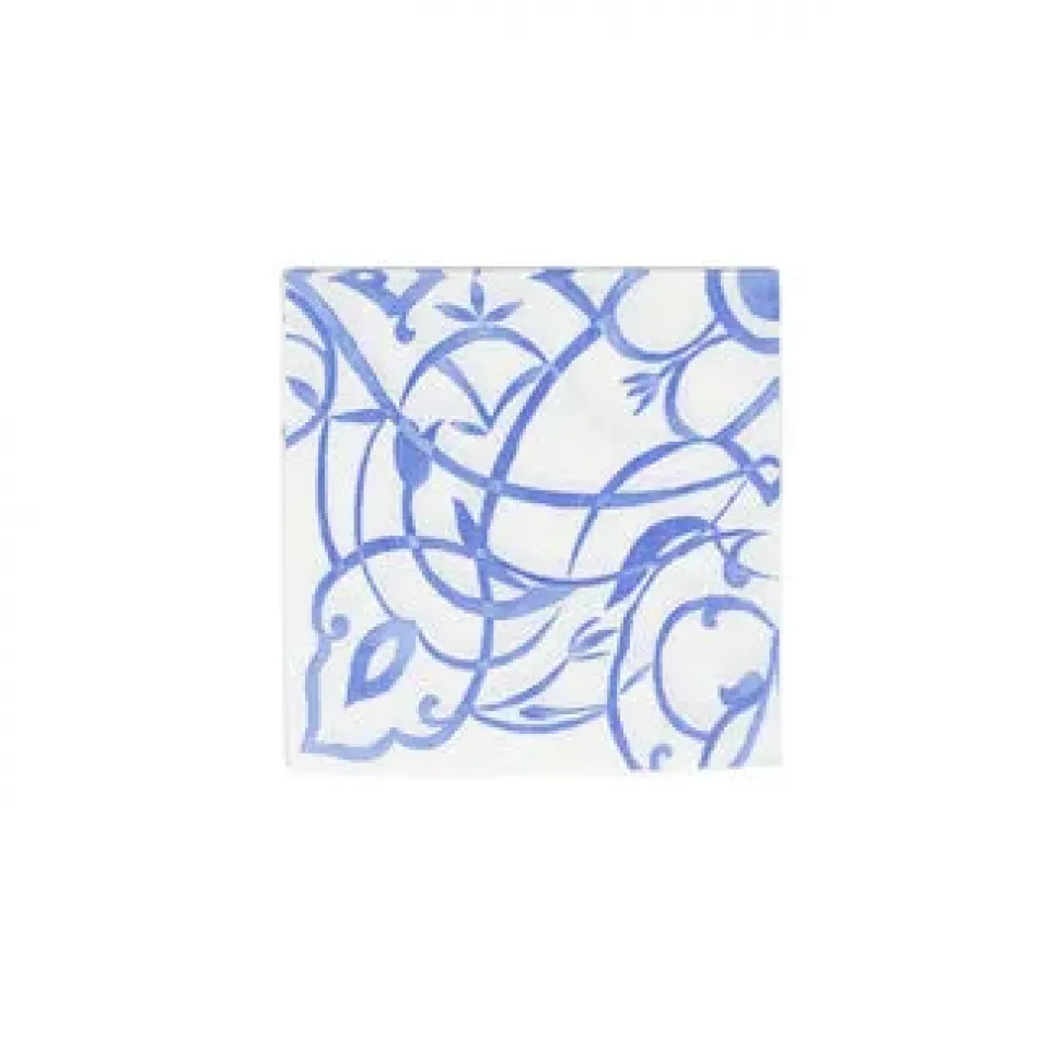 Algarve Ceramic Blue Paper Linen Luncheon Napkins - 15 Per Package