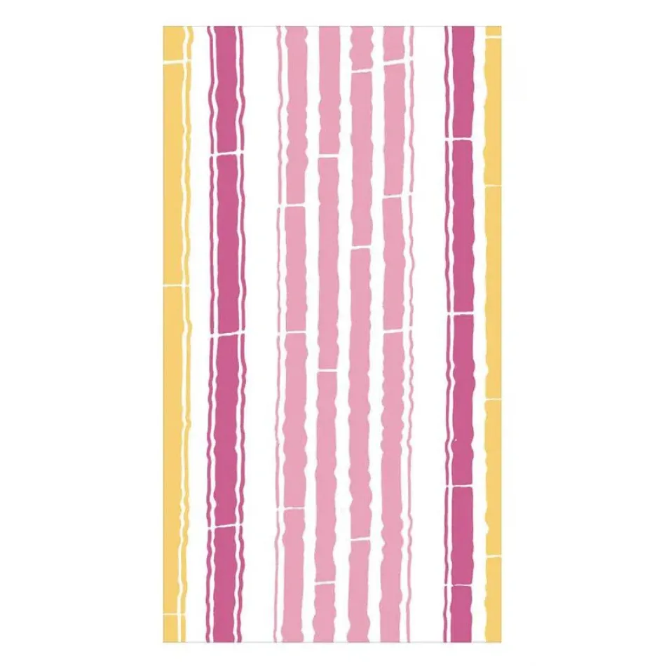 Bamboo Stripe Fuchsia/Pink Paper Guest Towel/Buffet Napkins, 15 per Pack