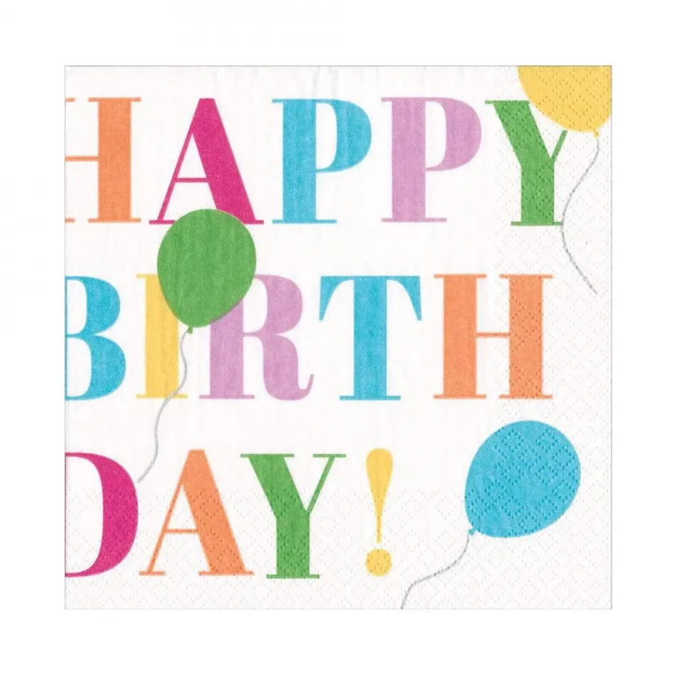 Birthday Surprise White Luncheon Paper Napkins, 20 per Pack