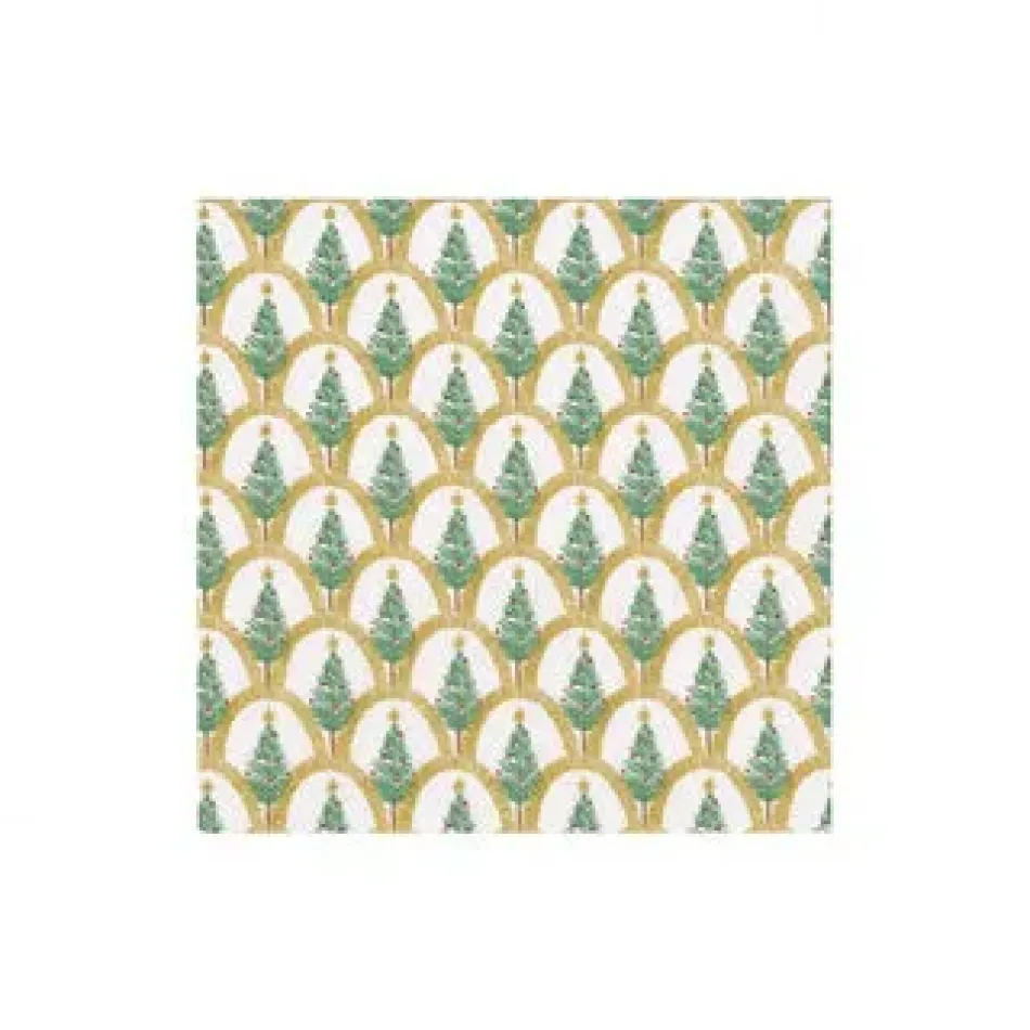 Deco Christmas Gold Boxed Cocktail Napkins - 40 Per Box