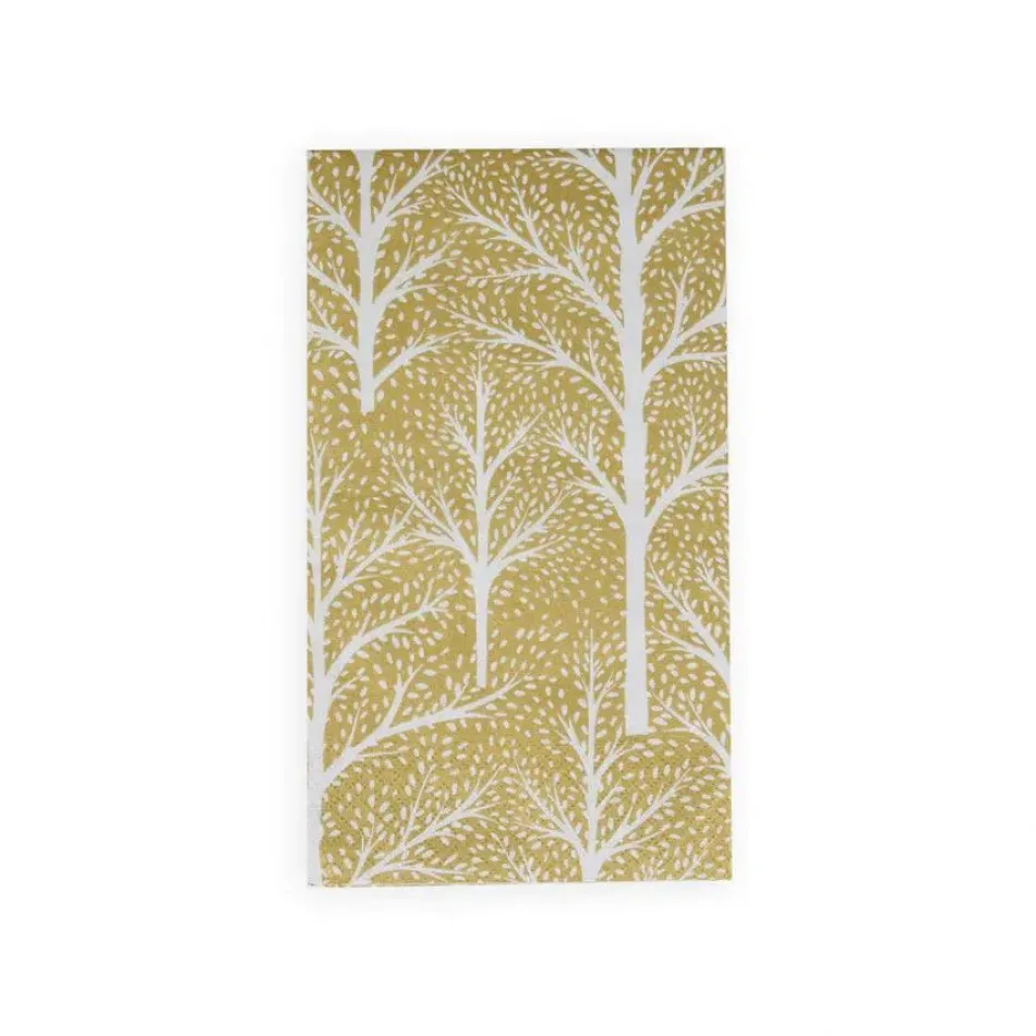 Winter Trees Gold/White Paper Guest Towel/Buffet Napkins, 15 per Pack