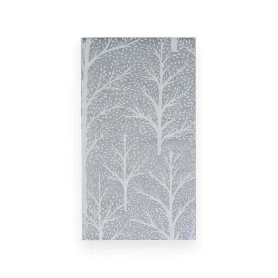 Winter Trees Silver/White Paper Guest Towel/Buffet Napkins, 15 per Pack