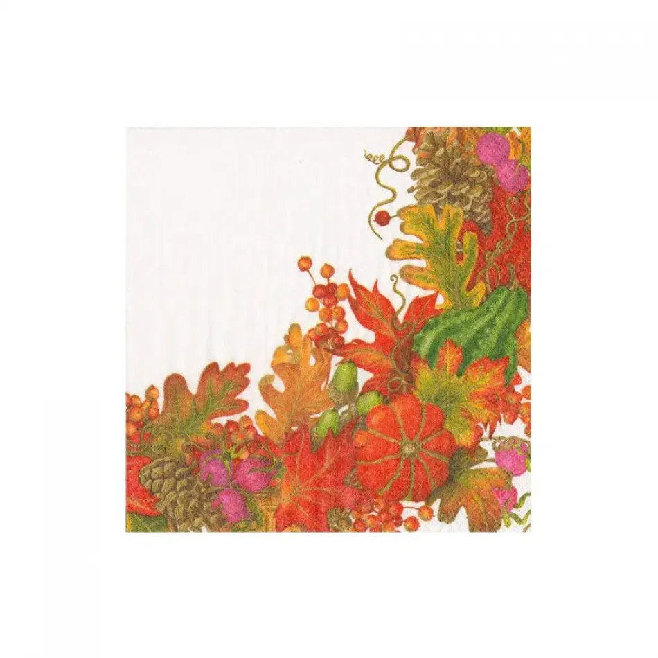 Harvest Garland White Paper Cocktail Napkins, 20 per Pack