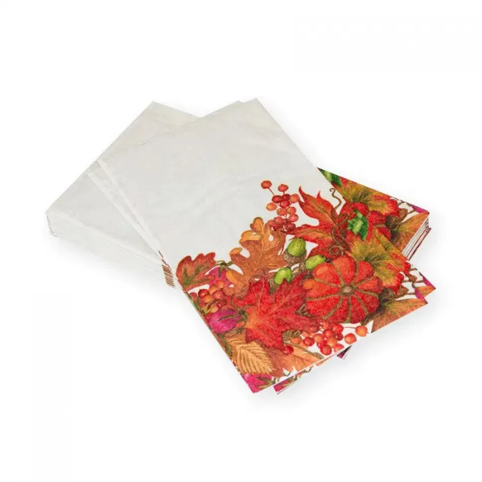 Harvest Garland White Paper Guest Towel/Buffet Napkins, 15 per Pack