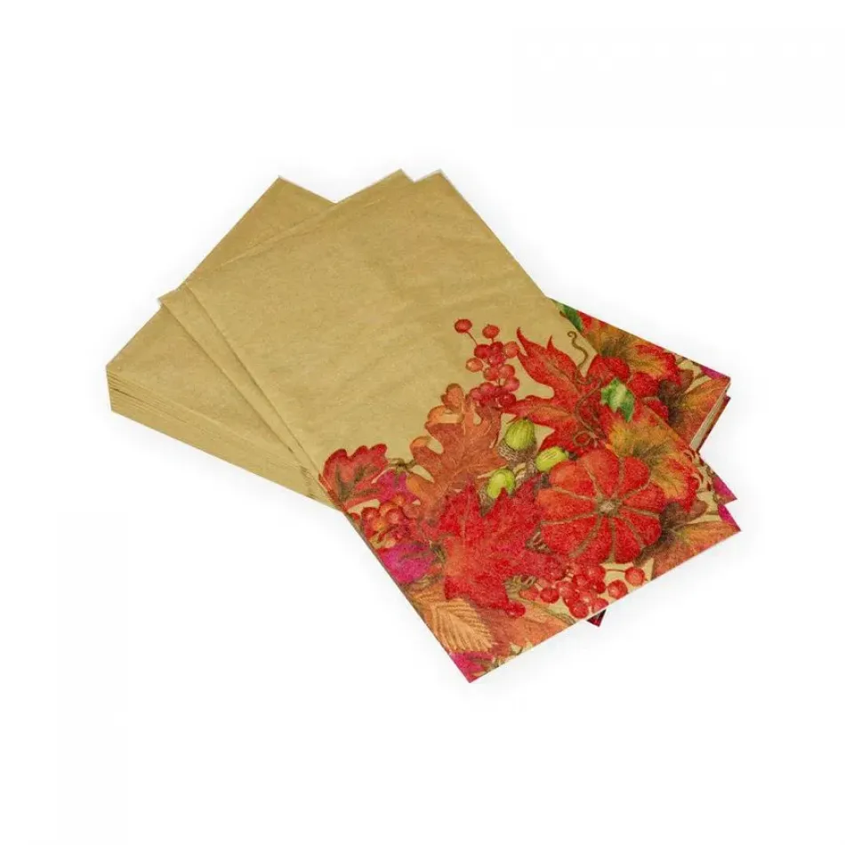 Harvest Garland Gold Paper Guest Towel/Buffet Napkins, 15 per Pack