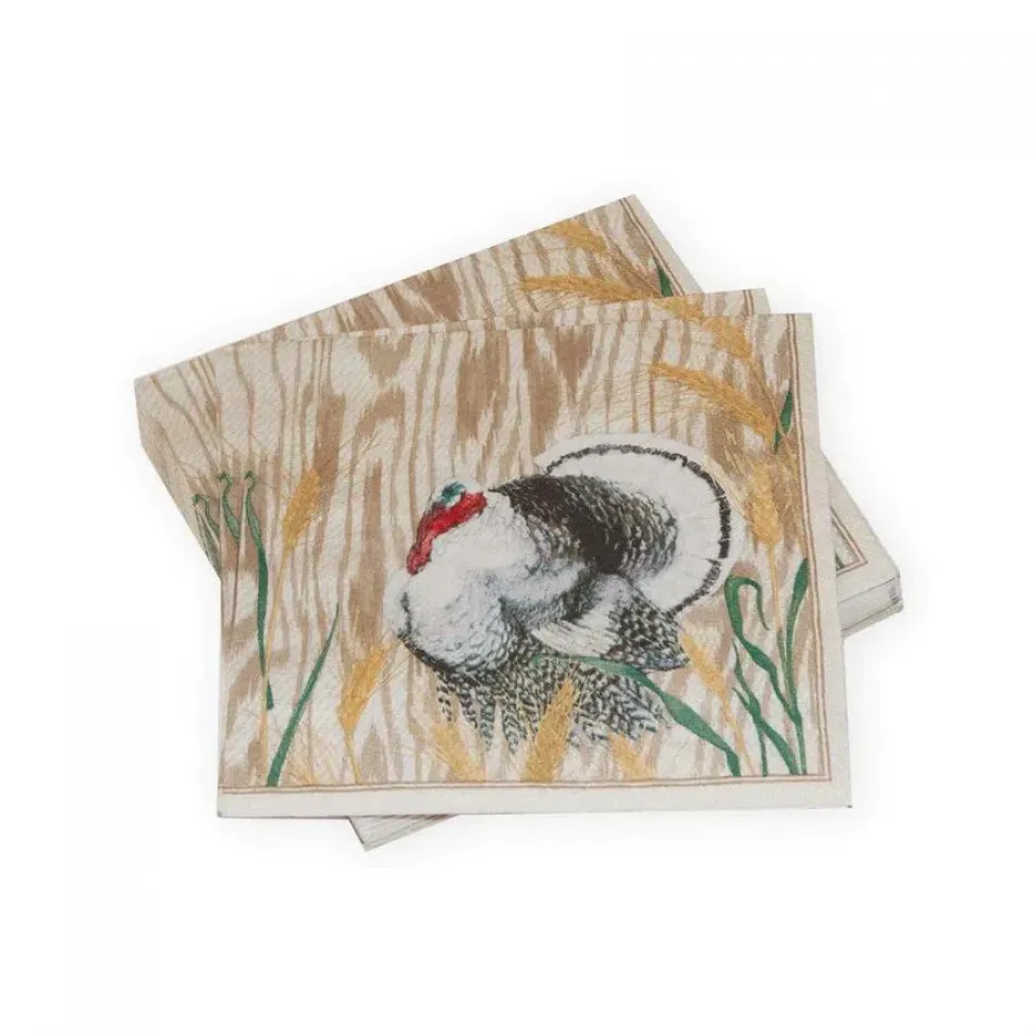 Homestead Turkey Taupe Paper Luncheon Napkins, 20 per Pack