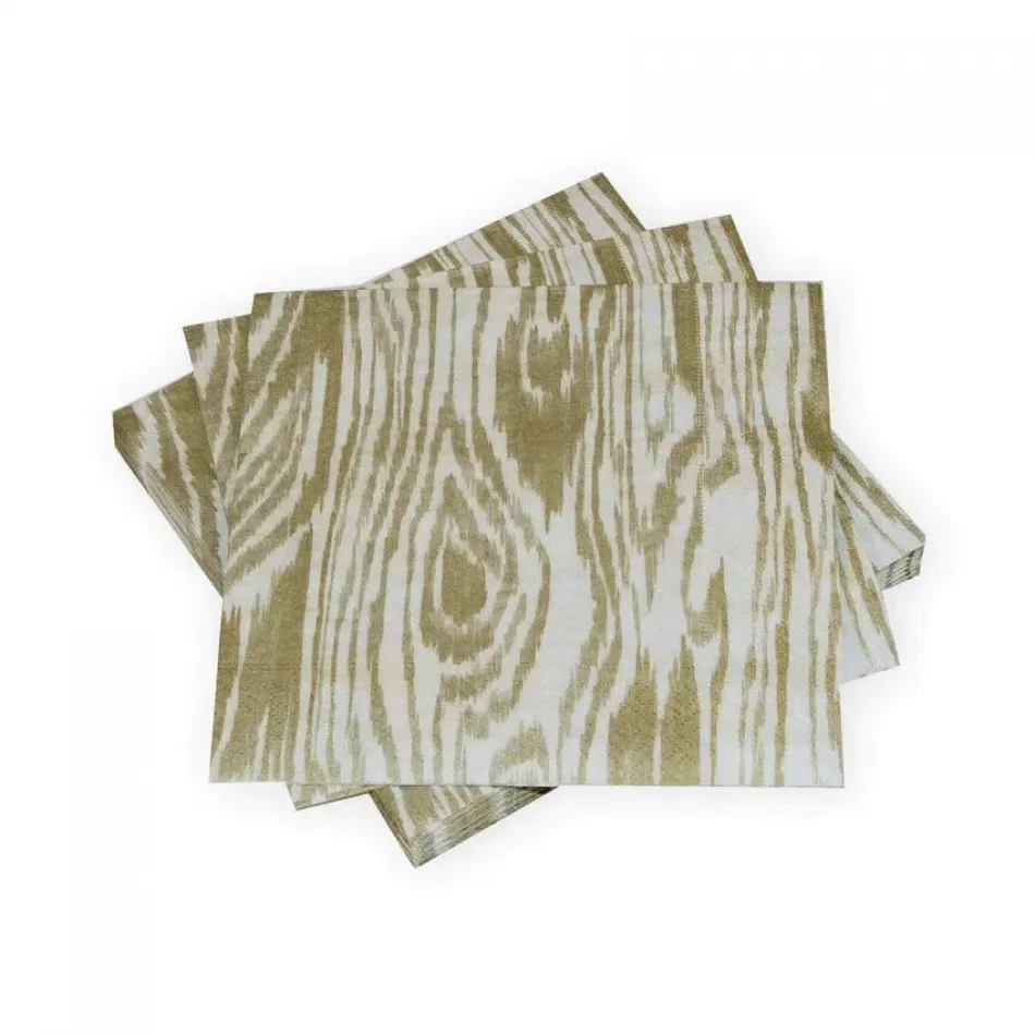 Woodgrain Silver/Gold Paper Luncheon Napkins, 20 per Pack